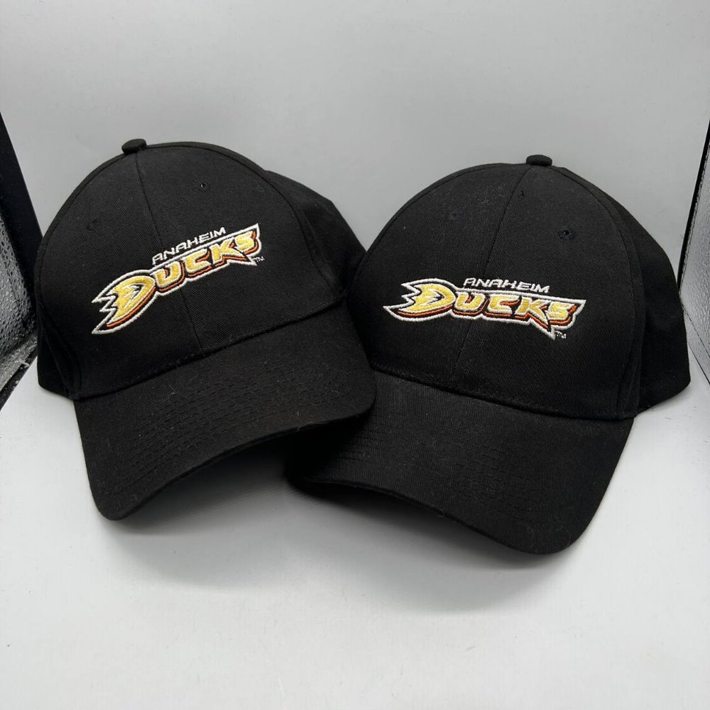 Lot of 2 Anaheim Ducks San Manuel Indian Bingo & Casino Nissin Hat Strapback Cap